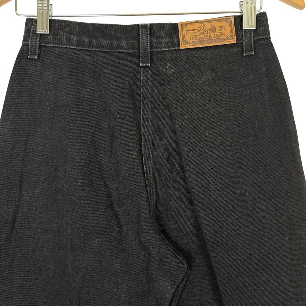 Vtg Rockies Western Black Denim Jeans 28 Cotton High-Waist Bareback 32 Inseam - Picture 7 of 10
